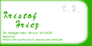 kristof hricz business card